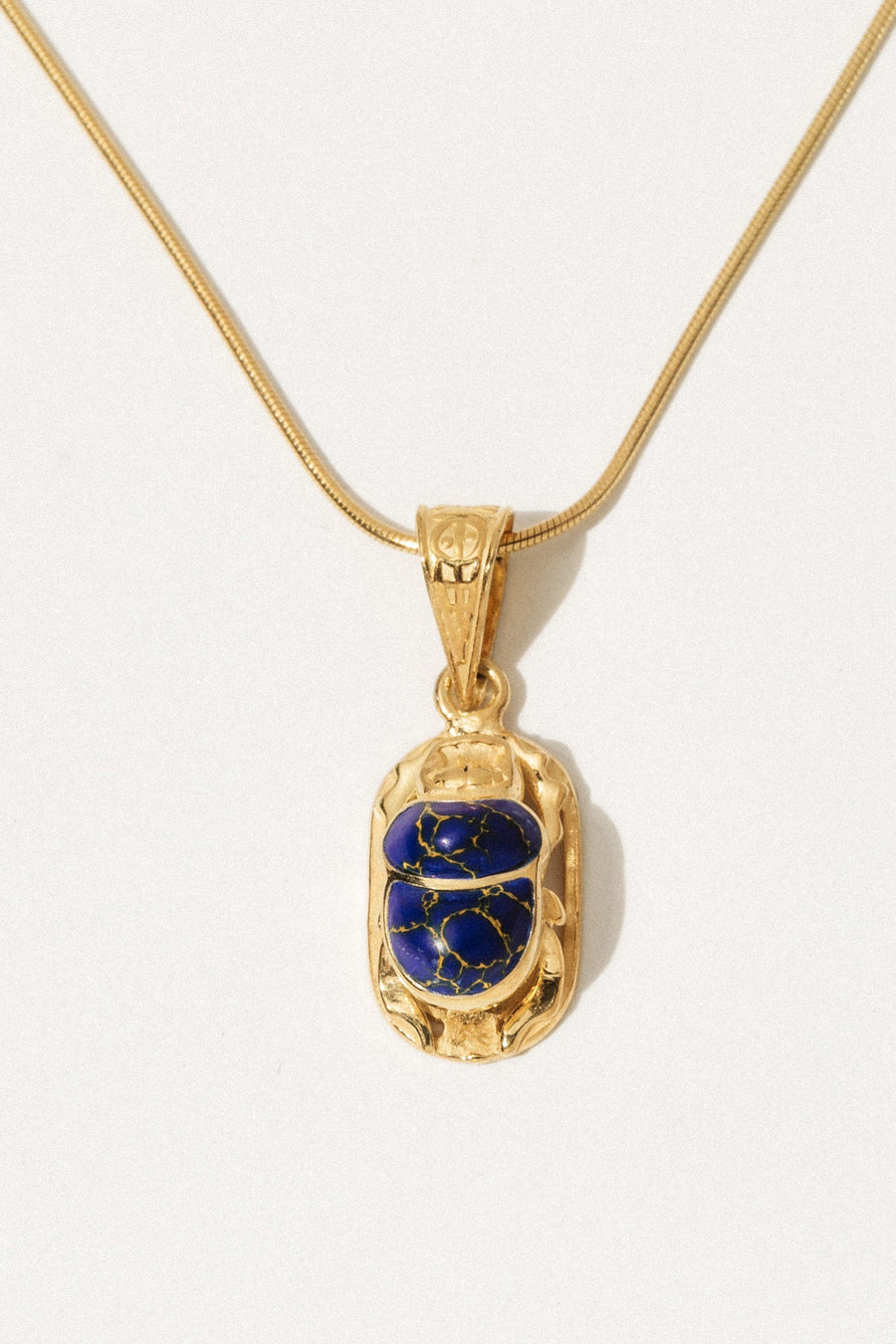 Amina Gad Jewelry Jewelry Gold / 16 inches Lapis Scarab Amulet Necklace