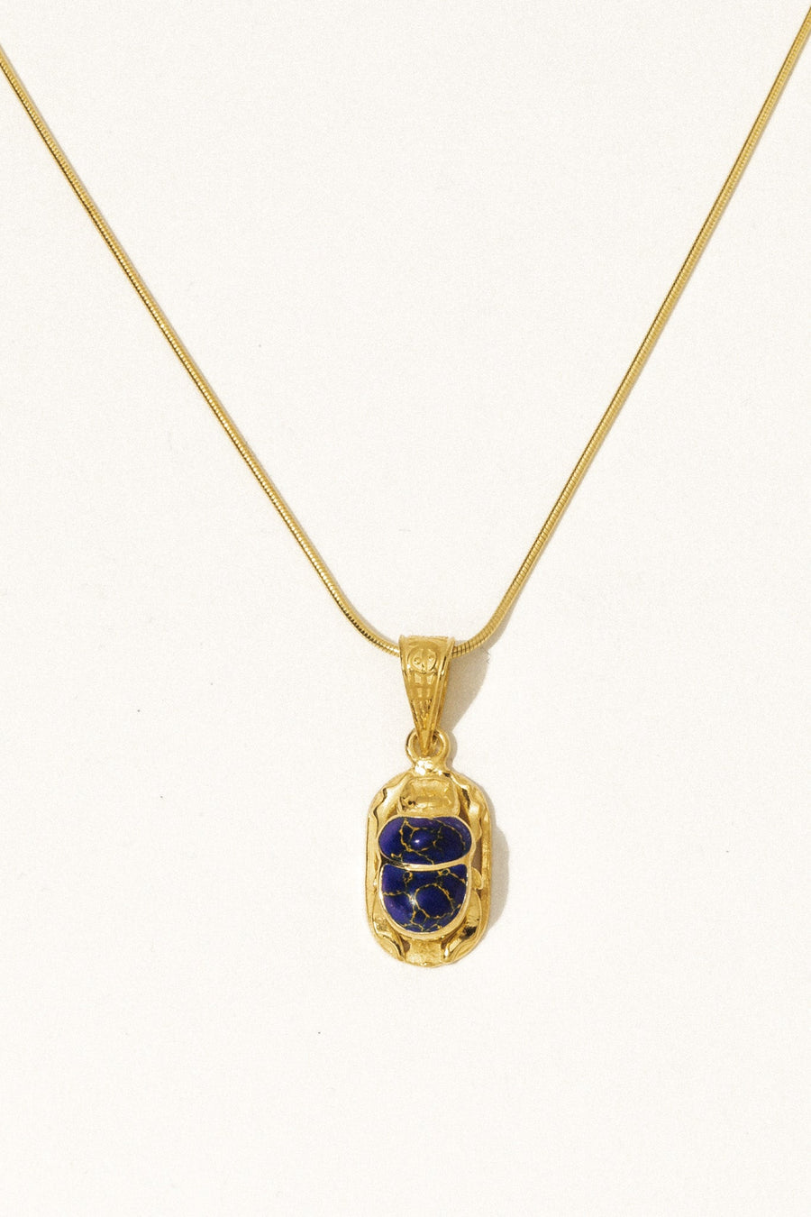 Amina Gad Jewelry Jewelry Gold / 16 inches Seeing Eye Lapis Scarab Necklace