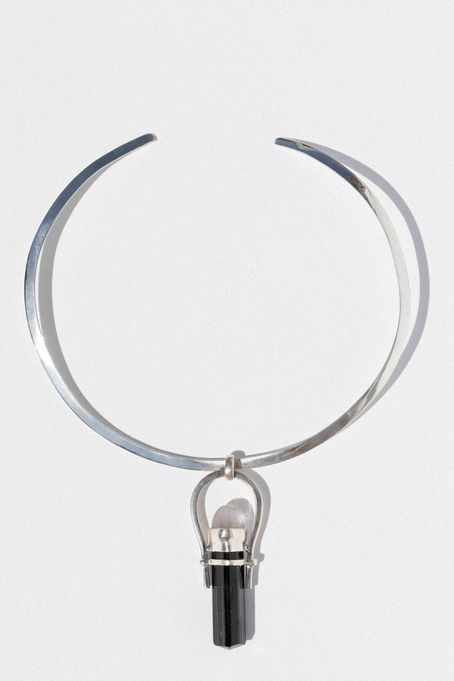 Jaa Silver Imports Jewelry Silver / 15 Inches Shadow Bloom Tourmaline + Rose Quartz Collar