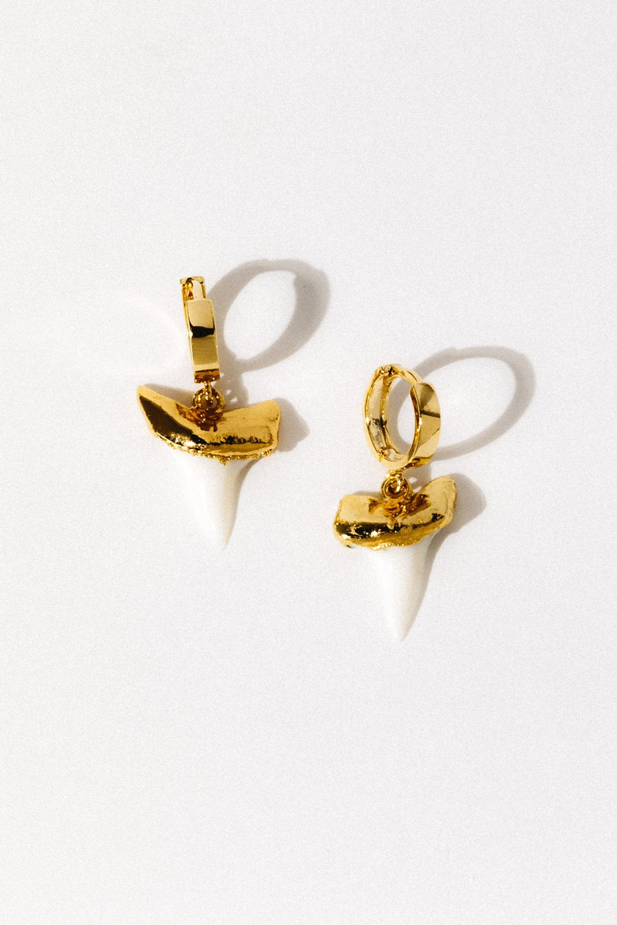 Dona Italia Jewelry Gold / Pair Shark Tooth Gold Earring