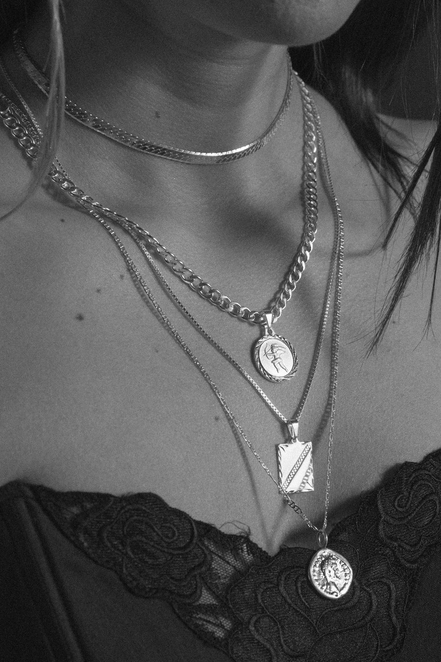 Dona Italia Jewelry Silver / 12 Inches Sicily Herringbone Choker