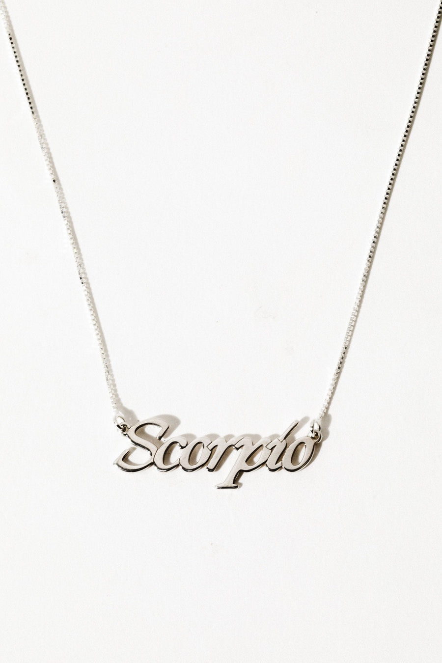 The Goth Booth Jewelry Scorpio / Silver / 16 inches Signature Zodiac Necklace