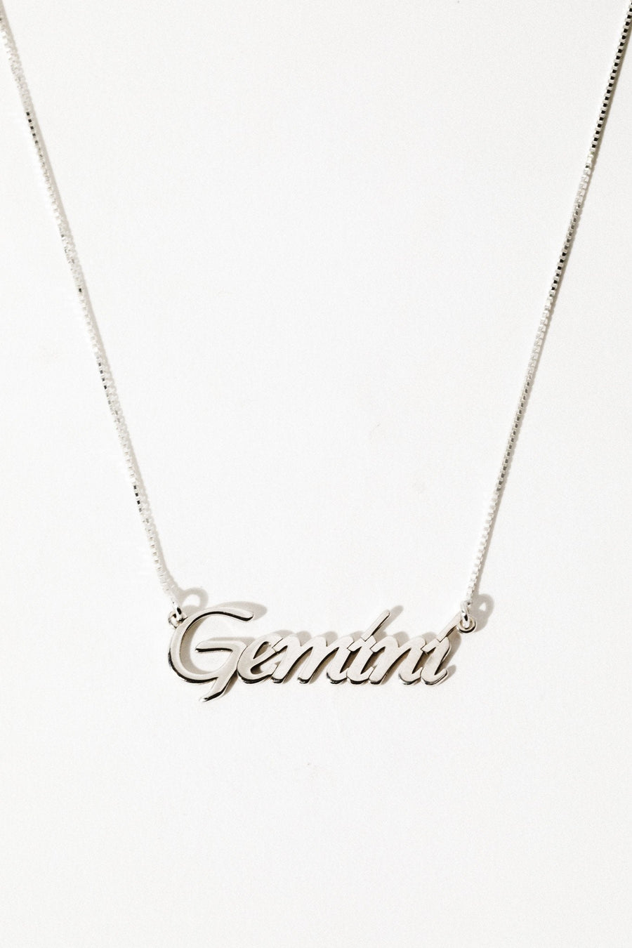 The Goth Booth Jewelry Gemini / Silver / 16 inches Signature Zodiac Necklace