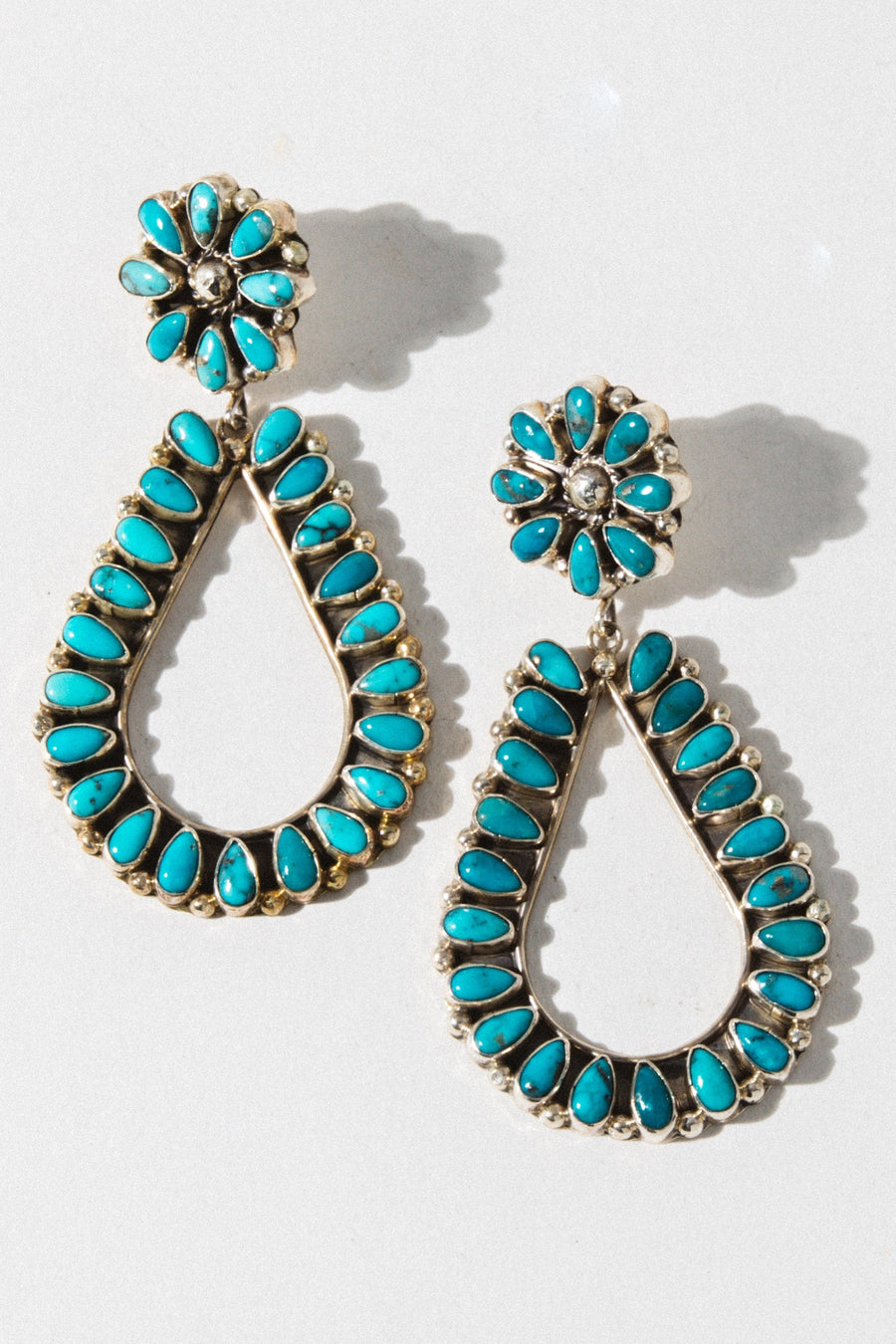 Sky Burst Native American Turquoise Earrings