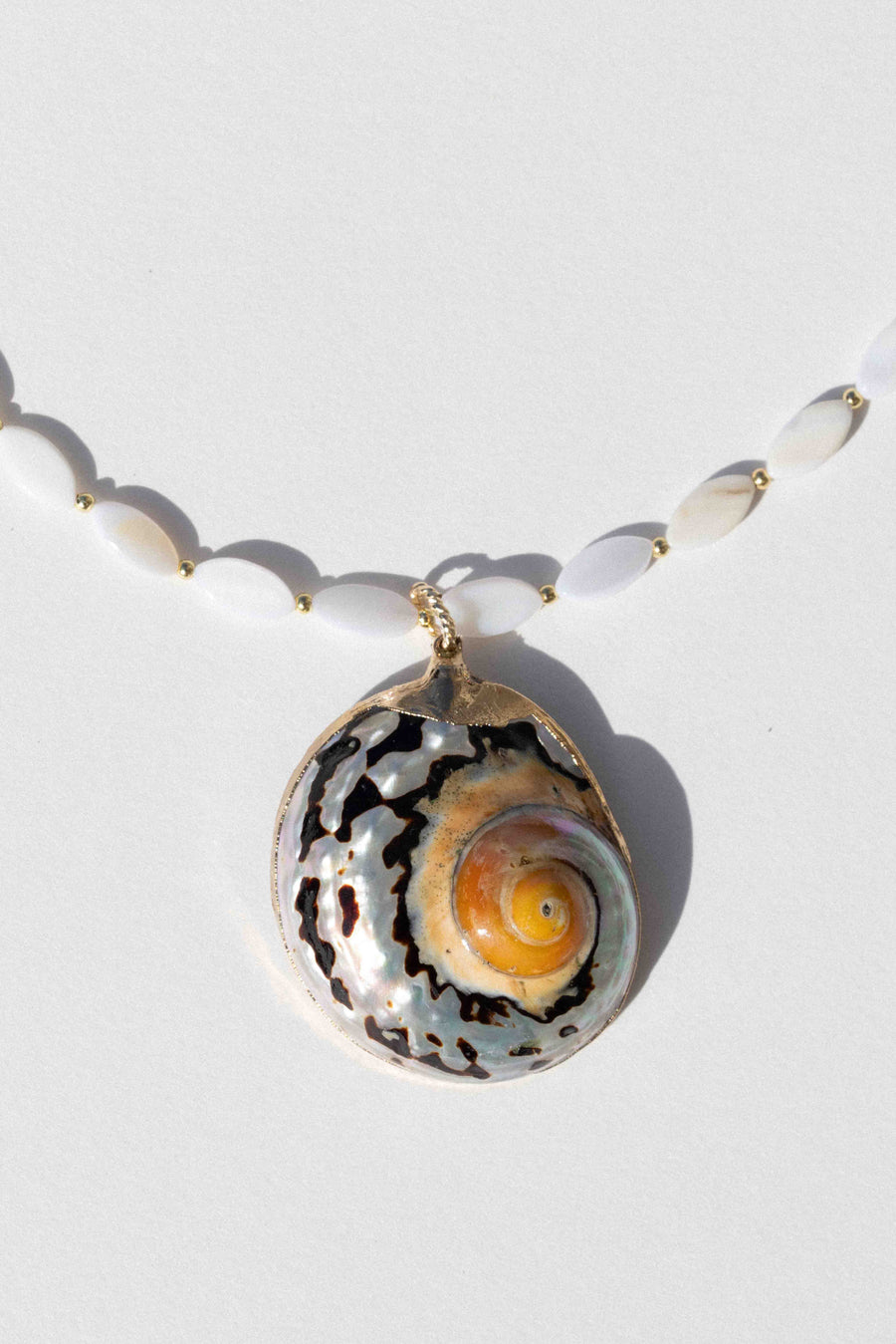 DLUXCA Jewelry Gold / 16 inches Solea Turbo Shell Necklace