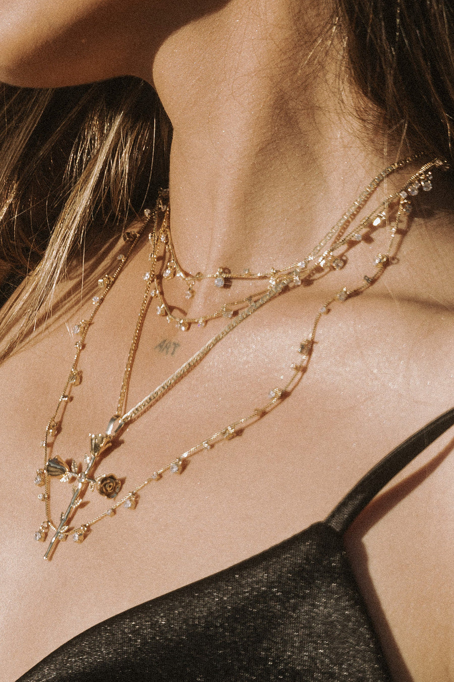 Dona Italia Jewelry Star Dust CZ Necklace