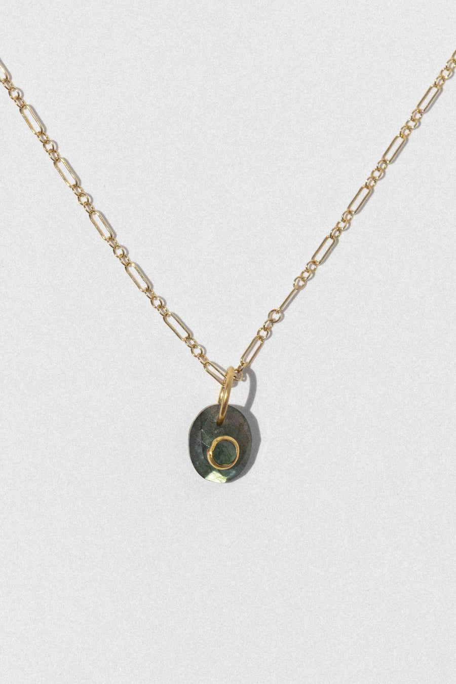 CGM Jewelry Gold / 16 Inches Stonelight Labradorite + Moss Agate Necklace