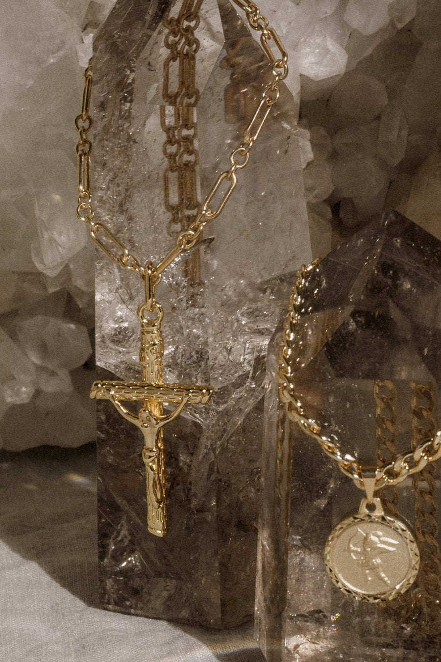 CGM Jewelry Gold / 15 Inches The Pietà Crucifix Necklace