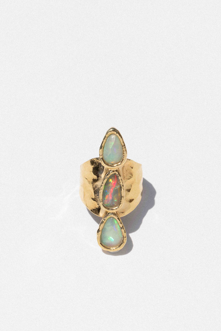Goddess Jewelry Gold / Vertical Third Light Opal Ring