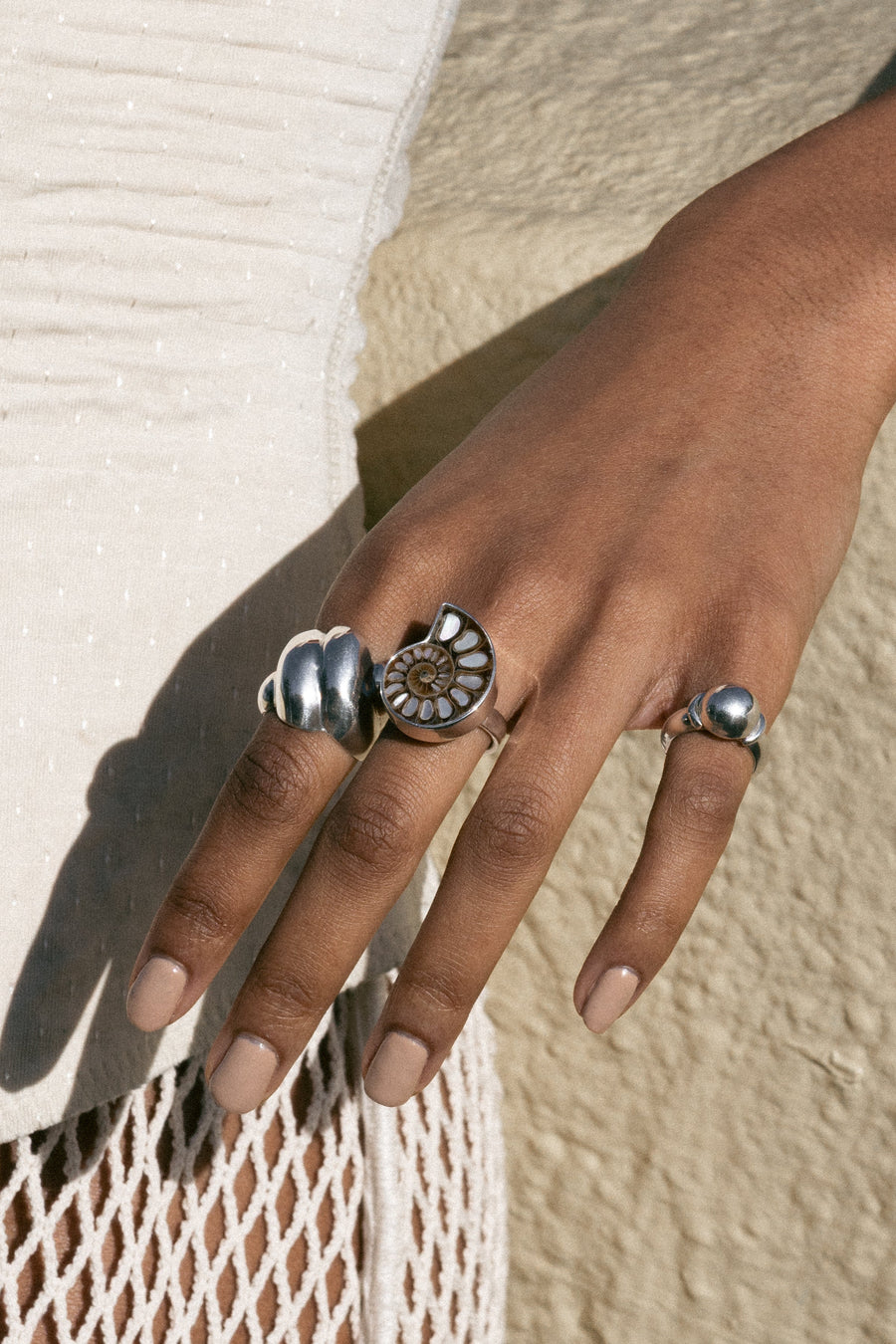 Starborn Creations Jewelry Tidal Relic Ammonite Ring