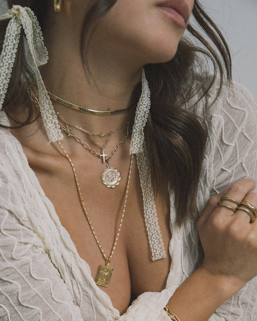 Goddess Jewelry Gold / 12 Inches Trinity Cross Choker