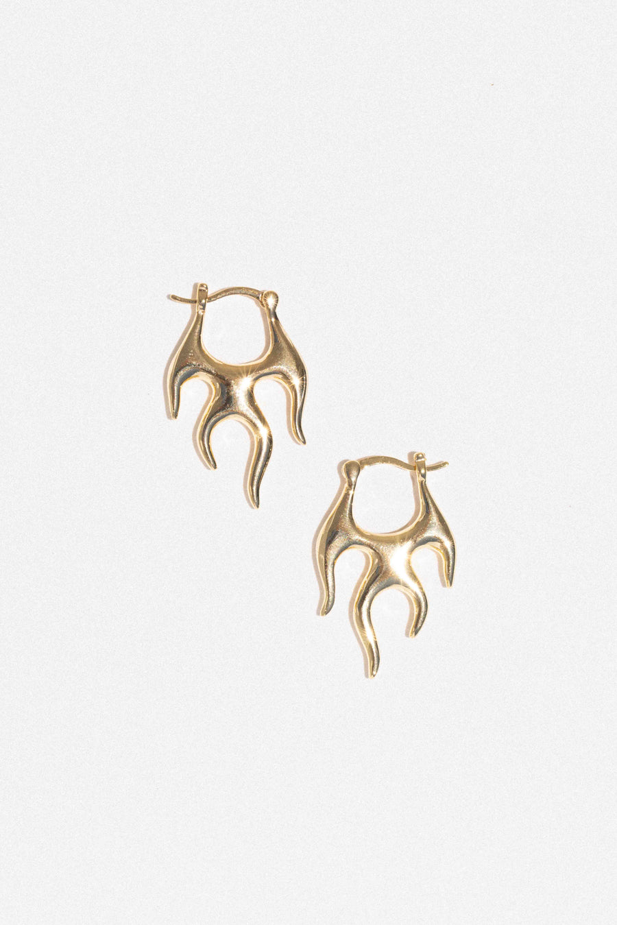 DLUXCA Jewelry Gold Twin Flame Earrings .:. Gold