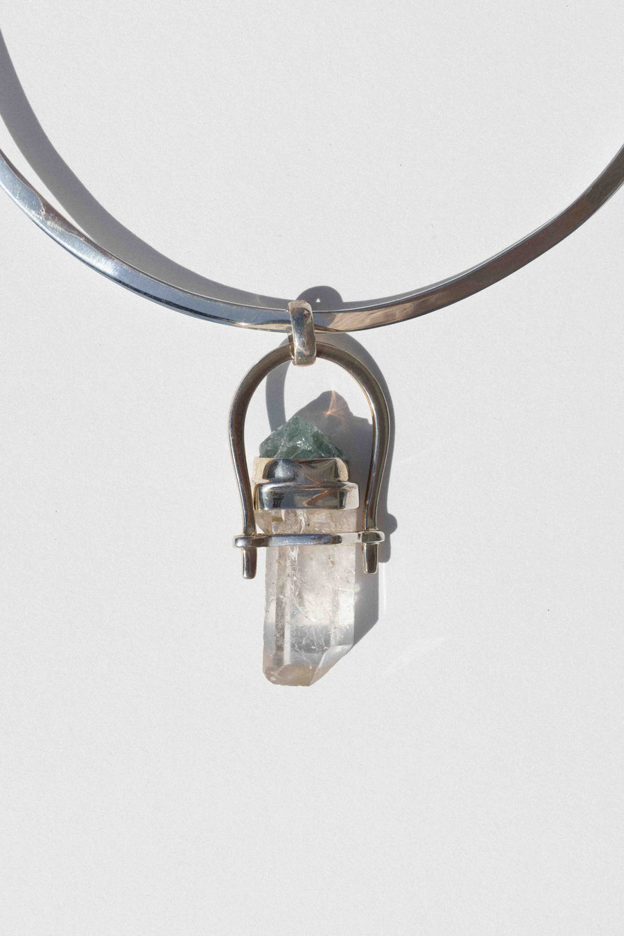 Jaa Silver Imports Jewelry Silver / 15 Inches Uluwatu Quartz + Aquamarine Collar