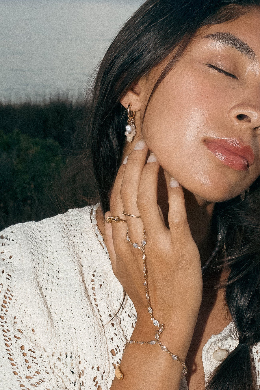 Goddess Jewelry Gold / 7 Inches Vallecito CZ Hand Chain