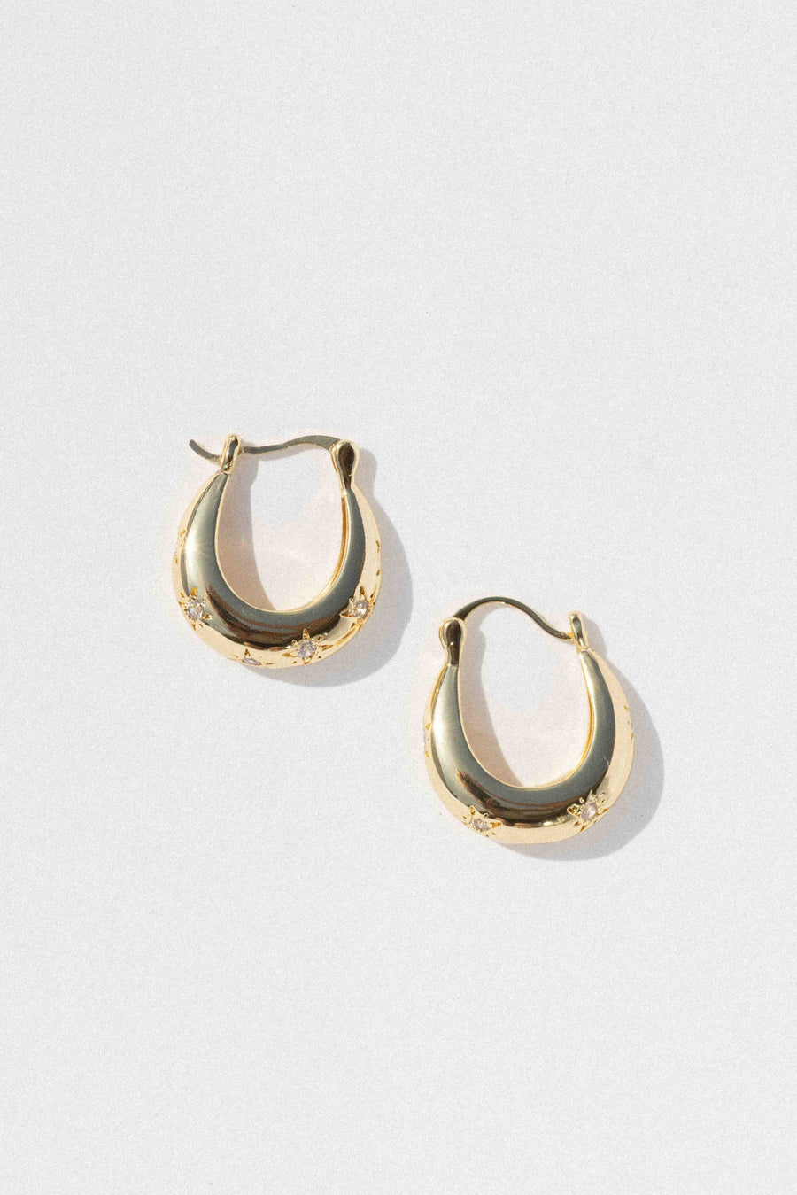 DLUXCA Jewelry Gold Vega Star Earrings