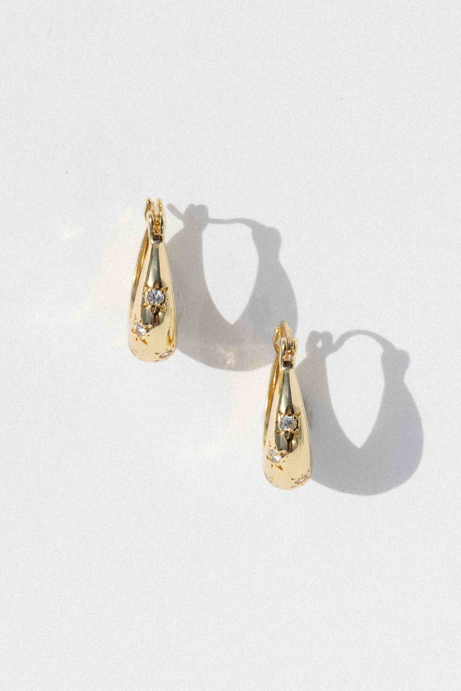 DLUXCA Jewelry Gold Vega Star Earrings