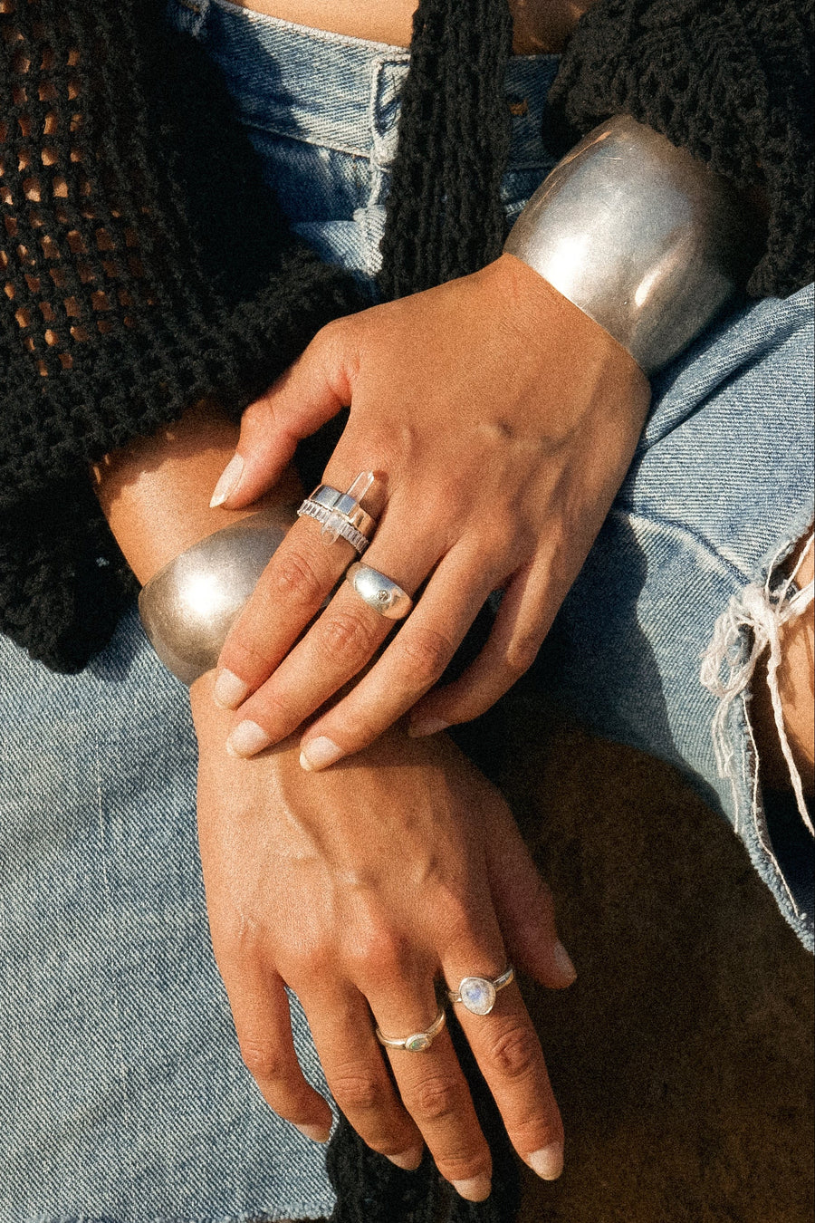 Ayman Jewelry Silver Whispering Winds Vintage Native American Cuff