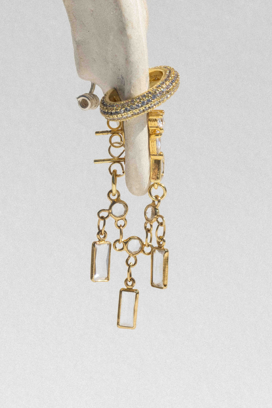 DLUXCA Jewelry Gold Willa CZ Studs