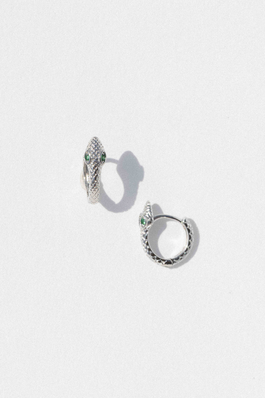 DLUXCA Jewelry Silver Zephyr Snake Huggies .:. Silver