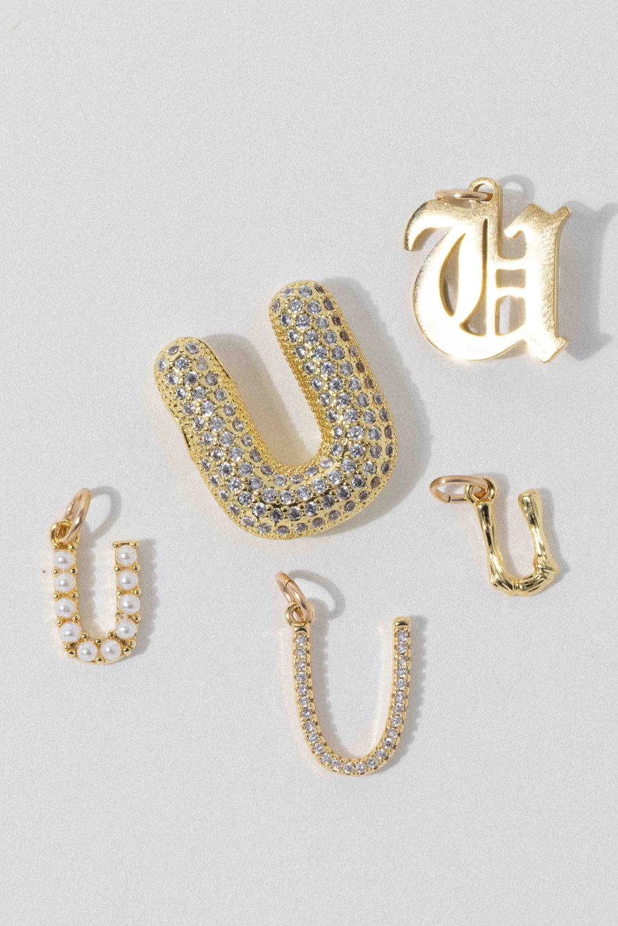 Child of Wild U Letter Charm - Old English