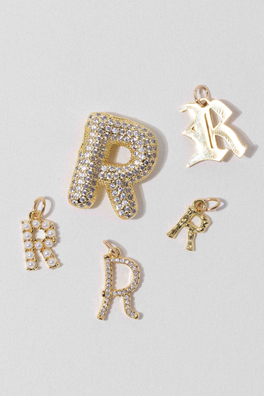 Child of Wild R Letter Charm - Old English