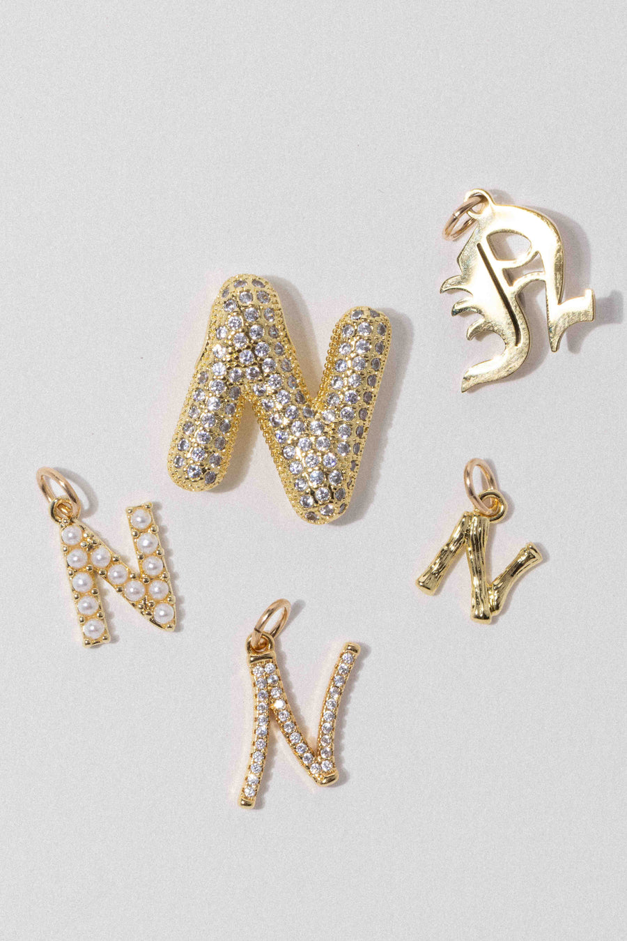 Child of Wild N Letter Charm - Old English