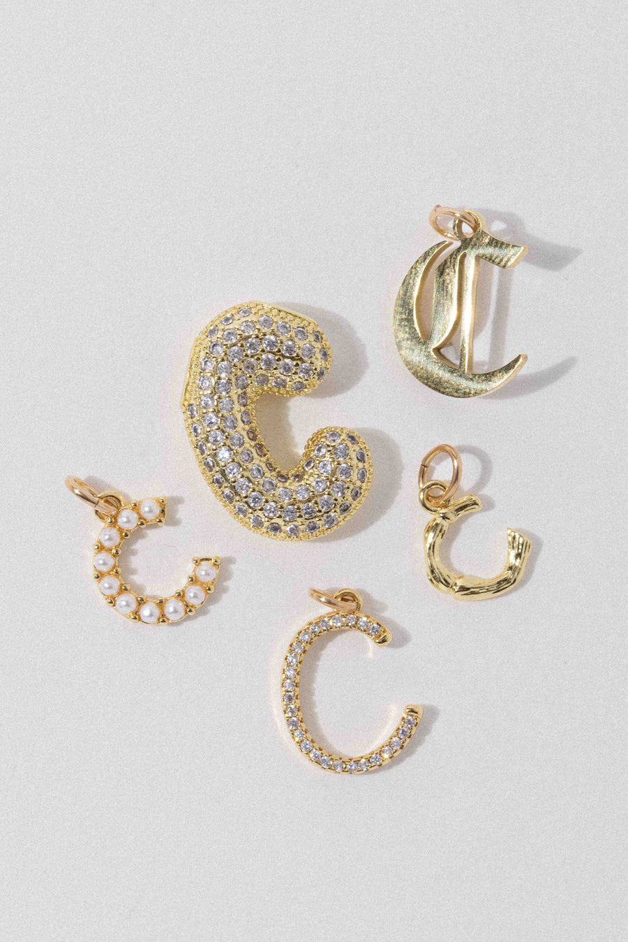 Child of Wild C Letter Charm - Old English