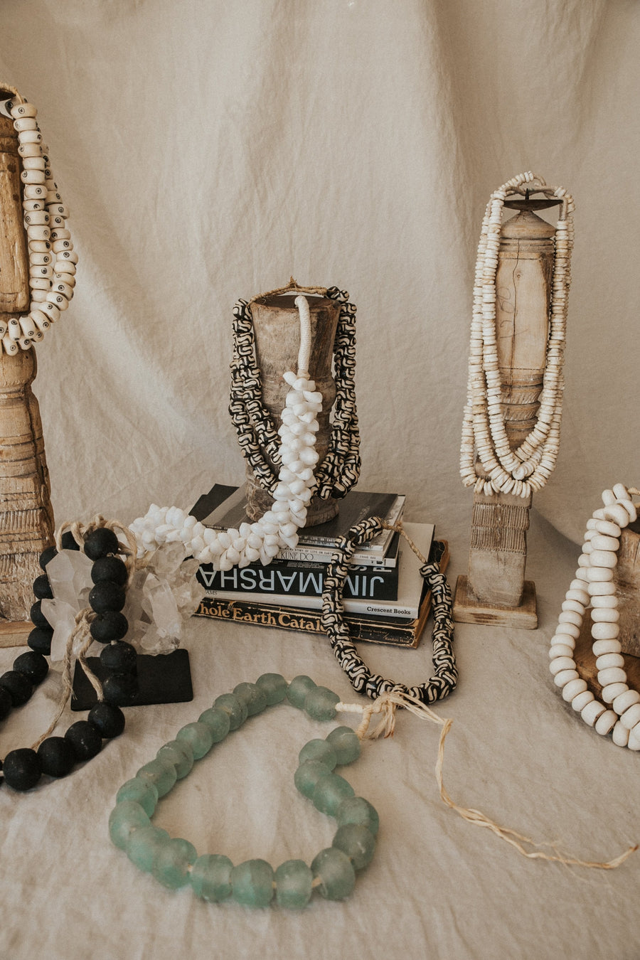 African Art Imports Objects White / FINAL SALE D097 Tanzani Shell Beads