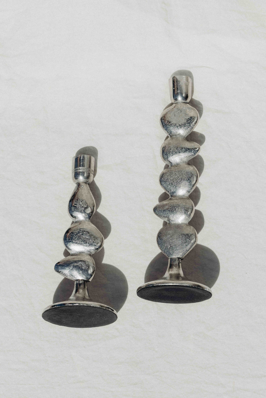 Bloomingville Objects Silver / Short / FINAL SALE Argent Abstract Taper Candle Holder