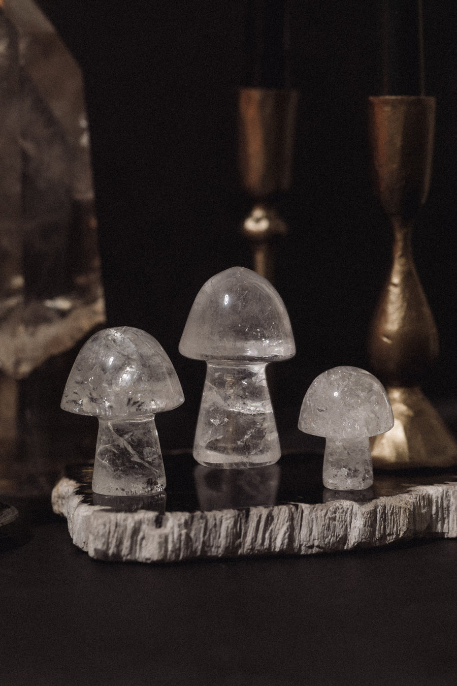 Gomes Objects Clear Quartz Mushrooms