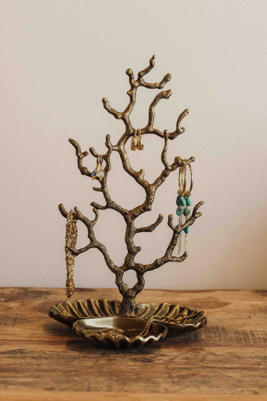 Creative Co-Op Objects Brass / FINAL SALE Coralline Antique Brass Jewelry Stand
