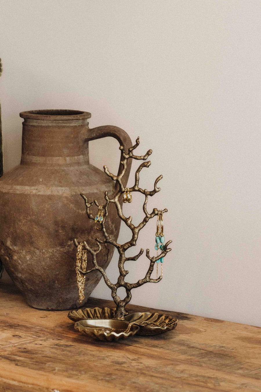 Creative Co-Op Objects Brass / FINAL SALE Coralline Antique Brass Jewelry Stand