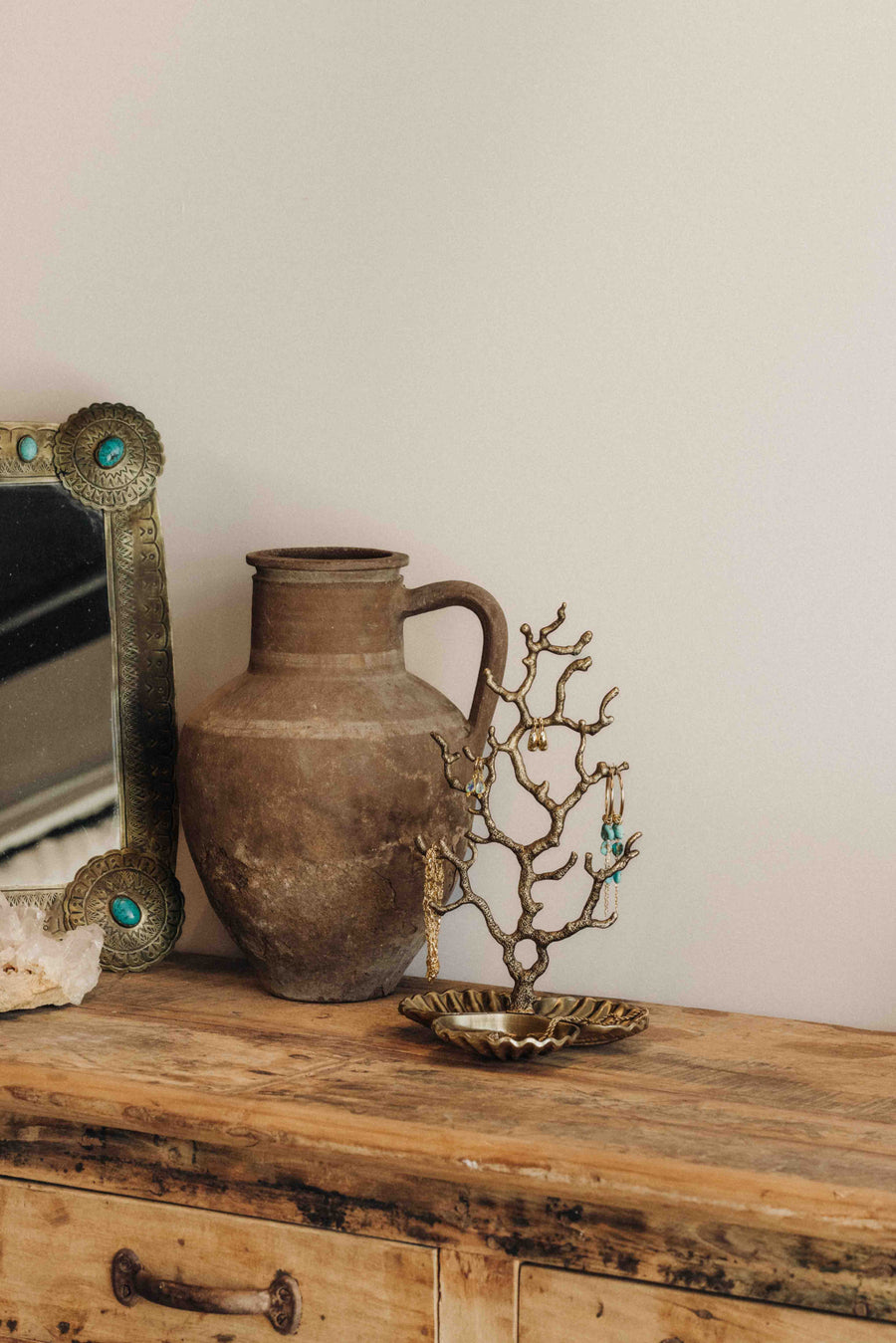 Creative Co-Op Objects Brass / FINAL SALE Coralline Antique Brass Jewelry Stand