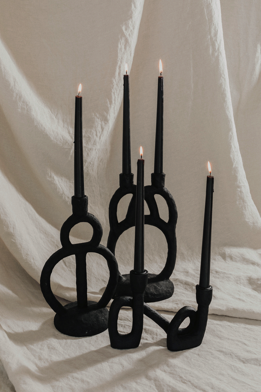 Bloomingville Objects Black / FINAL SALE Fly-By-Night Taper Candle Holder