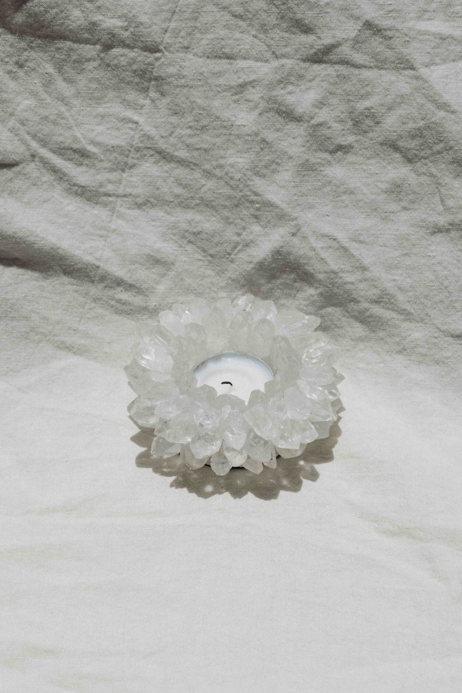 Western Woods Inc Objects Quartz / FINAL SALE Lumen Crystal Quartz Candleholder