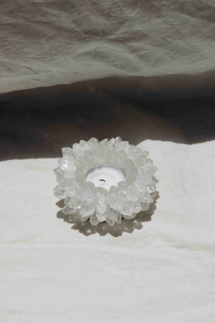 Western Woods Inc Objects Quartz / FINAL SALE Lumen Crystal Quartz Candleholder