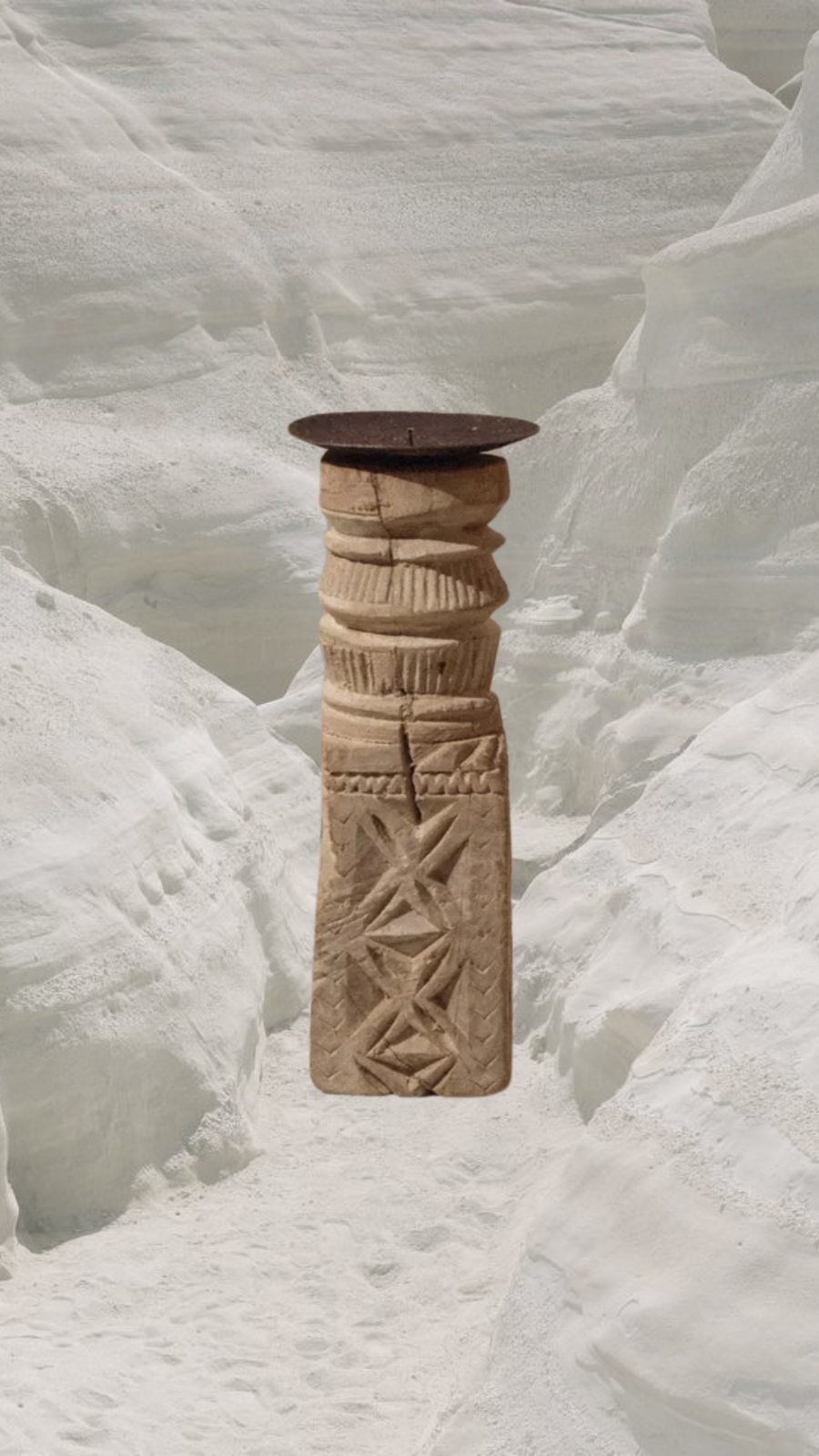 Indus Design Arizona Objects Madurai Vintage Wooden Candle Holders