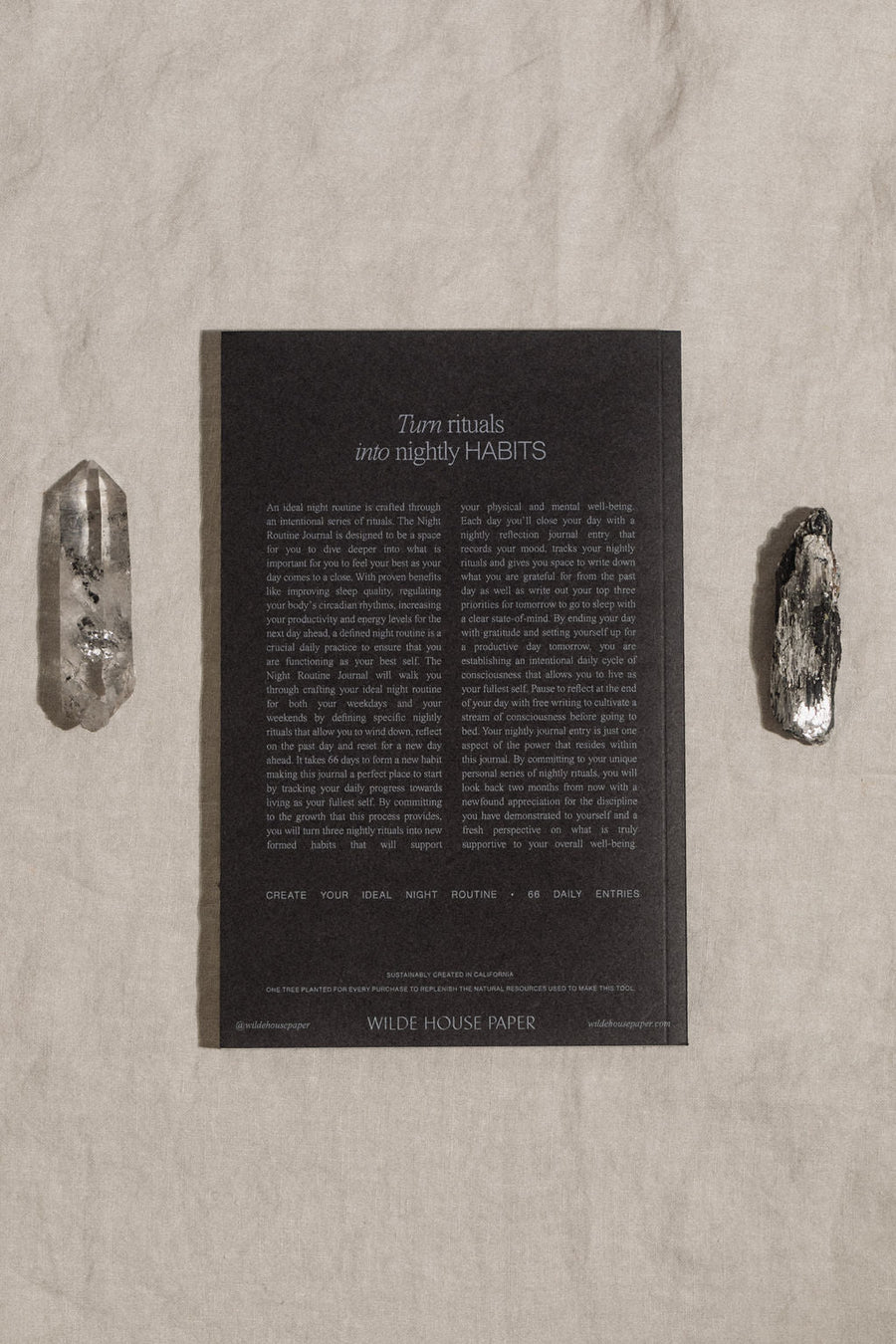 Wilde House Paper Objects Black / FINAL SALE Night Routine Journal