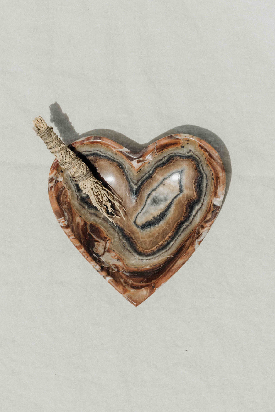 Western Woods Inc Objects Banded Onyx / FINAL SALE Omen Banded Onyx Heart Dish