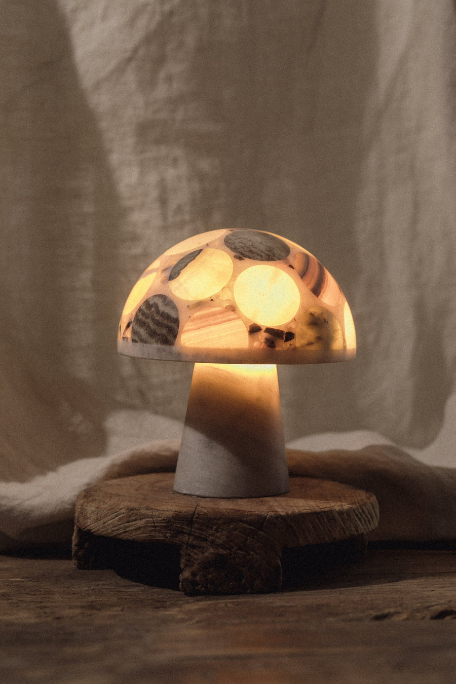 Child of Wild Objects Onyx / FINAL SALE Onyx Crystal Mushroom Lamp