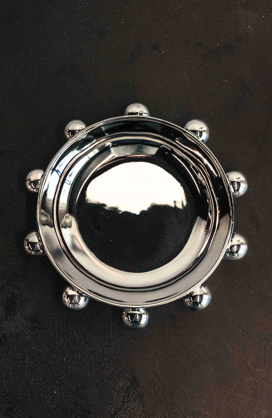 Bloomingville Objects Chrome / FINAL SALE Orbit Beaded Chrome Dish