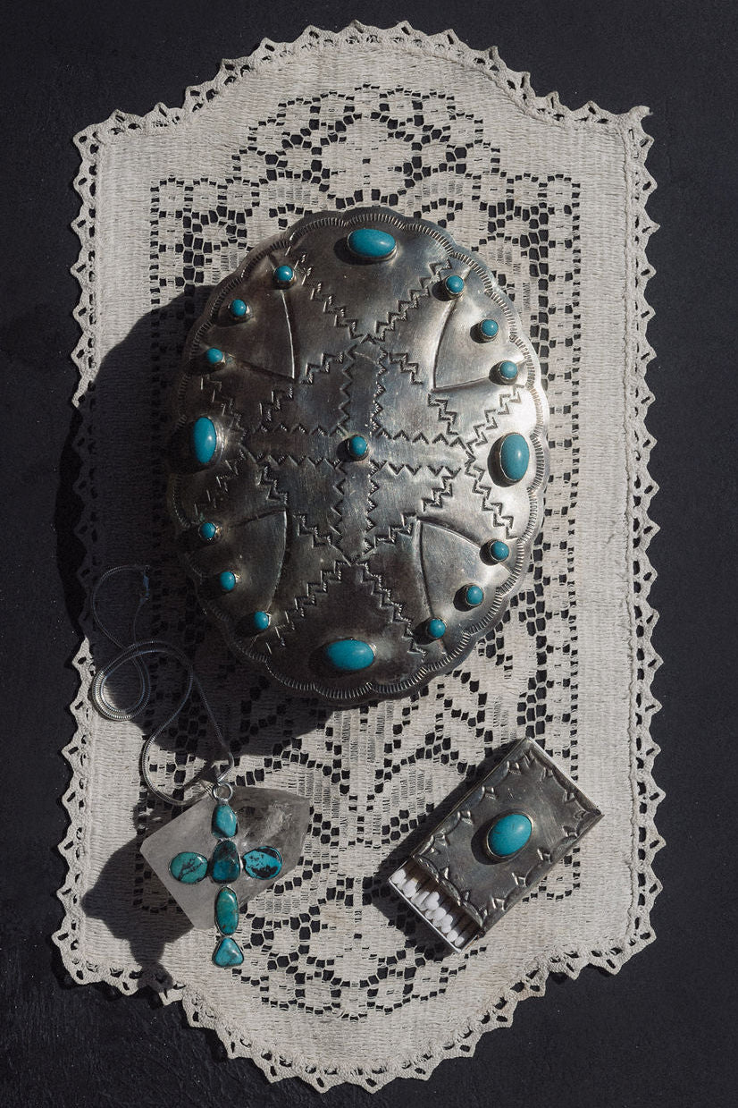 J. Alexander Objects Silver / FINAL SALE Oval Turquoise Keepsake Box