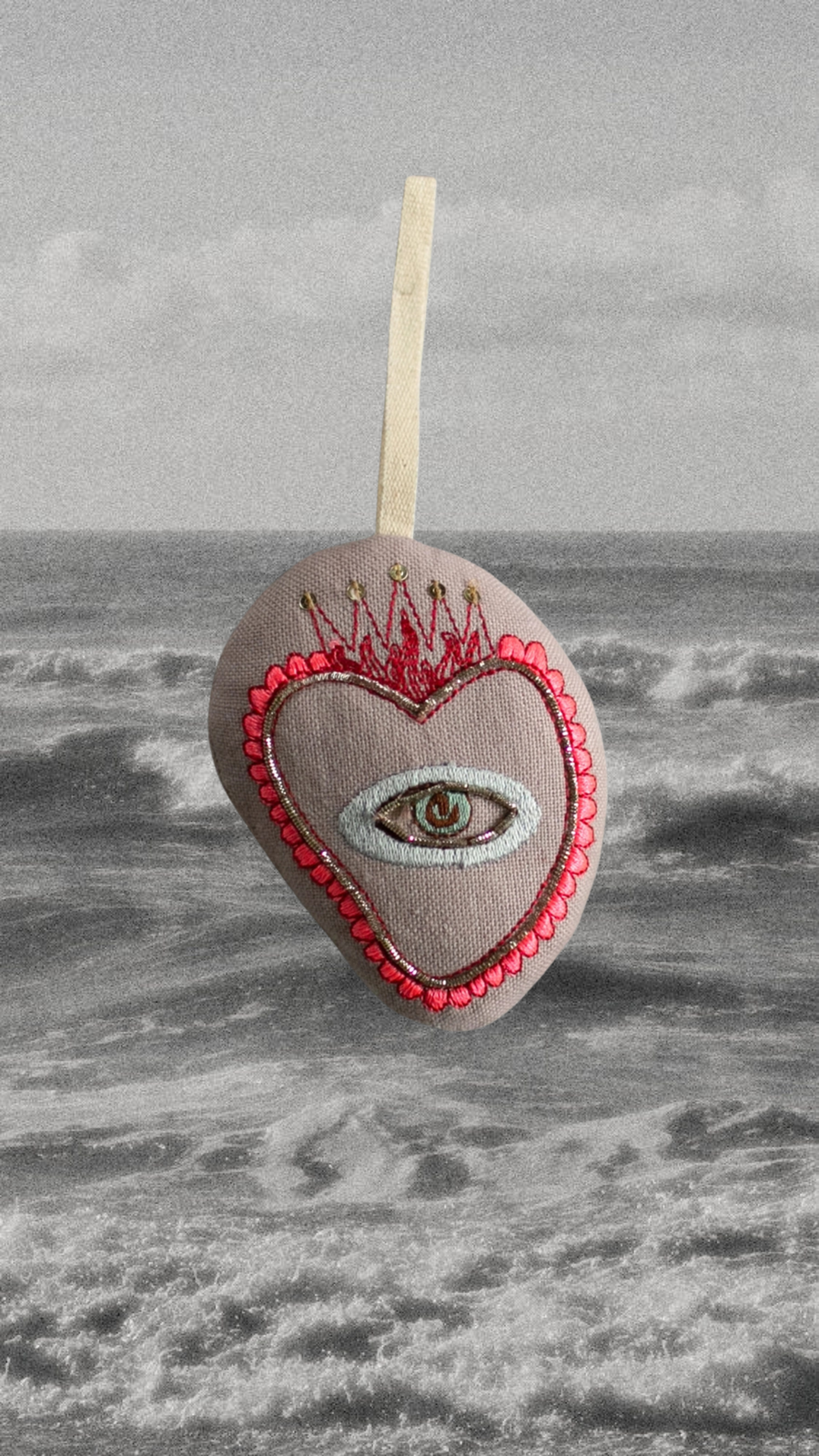Skippy Cotton Objects Lavender / FINAL SALE Sacred Heart Lavender Pillow