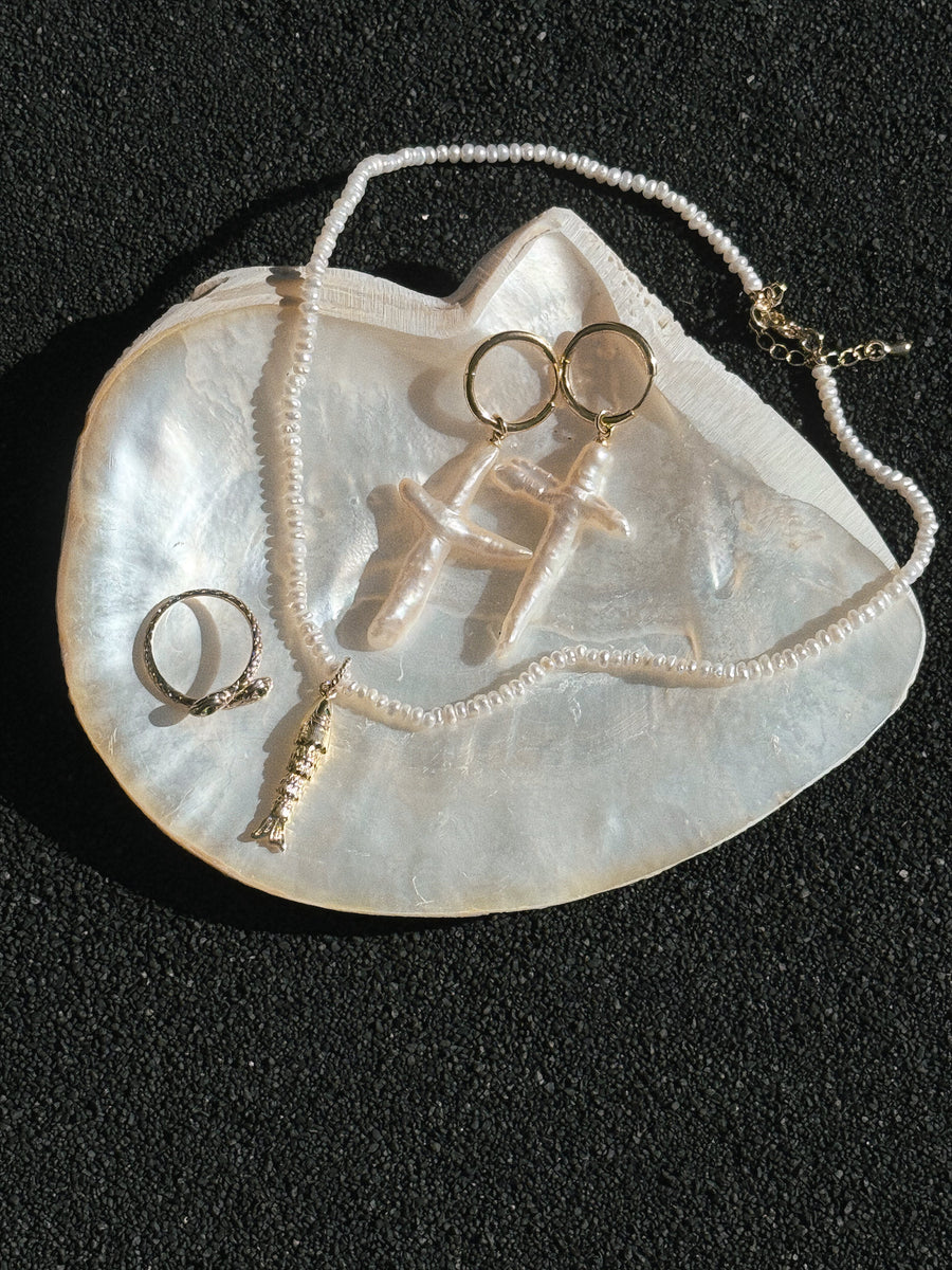 HS Seashells Objects Pearl / FINAL SALE Silverlip Pearl Oyster Dish