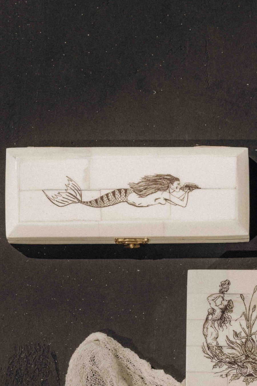 Madison Bay Co. - Historical Home Decor Reproductions Objects White / Rectangular / FINAL SALE Siren Keepsake Boxes