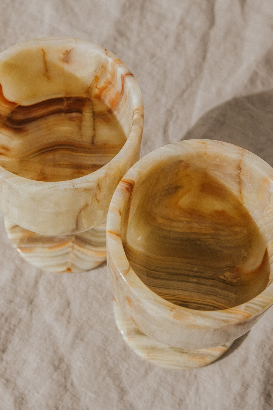 Western Woods Inc Objects Onyx / FINAL SALE Spirits Natural Banded Onyx Chalice Set of 2
