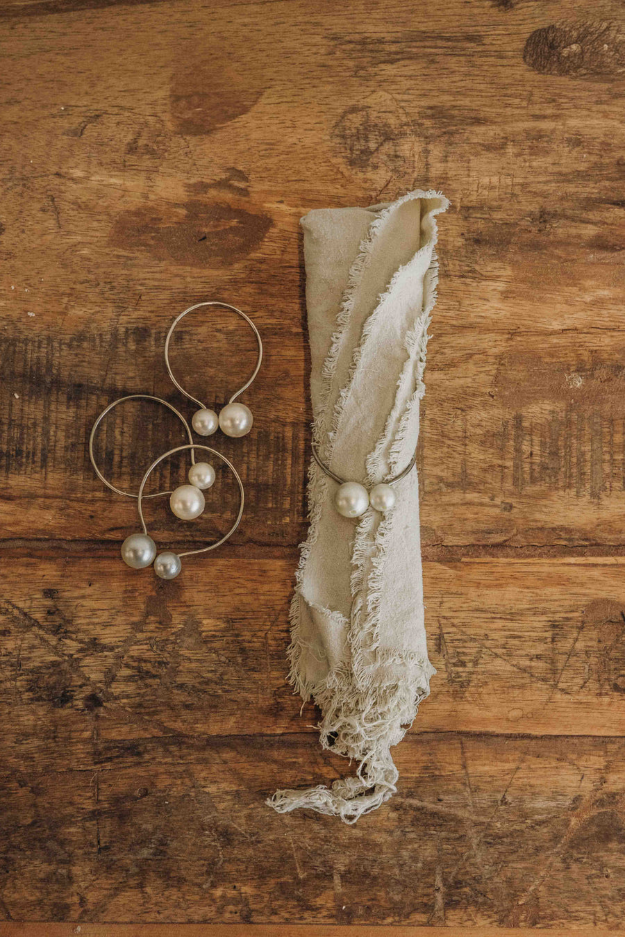 Creative Co-Op Objects White / FINAL SALE Tide Pearl Napkin Ring