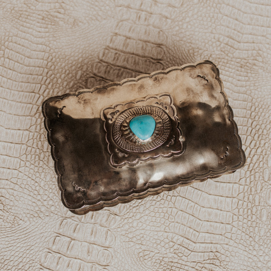 J. Alexander Objects Silver / FINAL SALE Turquoise Keepsake Box