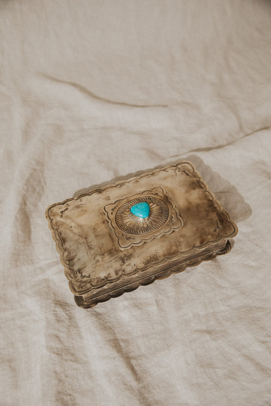 J. Alexander Objects Silver / FINAL SALE Turquoise Keepsake Box
