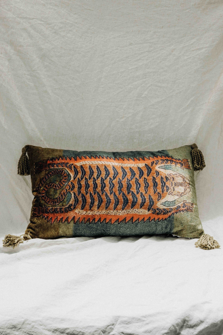 Child of Wild Objects Multicolor / FINAL SALE Twilight Tiger Velvet Pillow